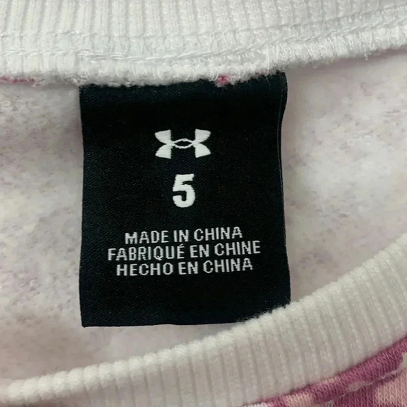 Girls Under Armour Fleece Lined Camo Sweatshirt Pink/White  Size 5 NEW WITH TAGS - Picture 3 of 11